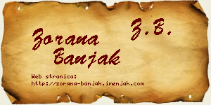Zorana Banjak vizit kartica